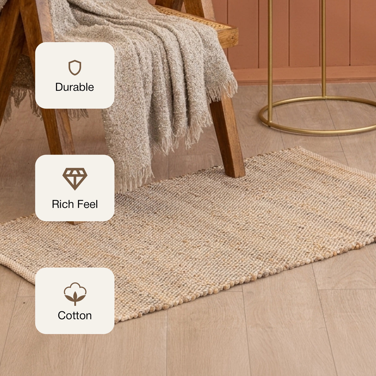Cotton Jute Rug - Rectangular