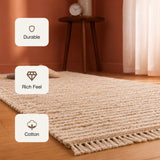 Tassel Cotton Jute - Rectangular