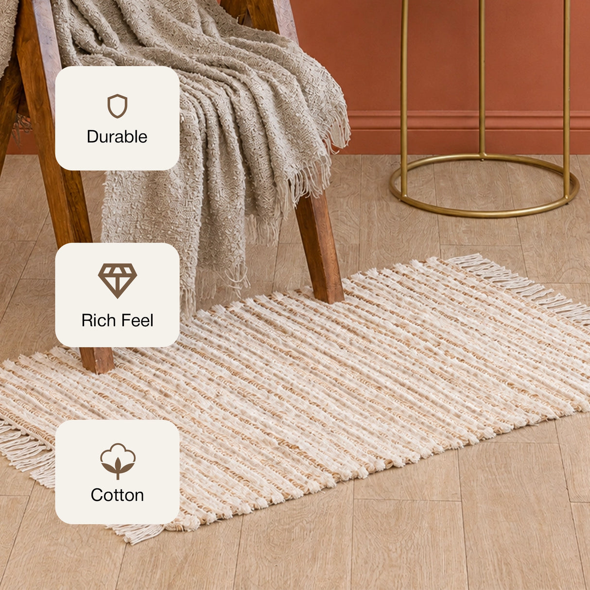 Tassel Cotton Jute - Rectangular