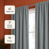 Fort Essential Abstract - Rod Pocket Black Backing Blackout Curtain (Grey)