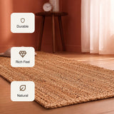 Solid Braided Jute Area Rug - Rectangular