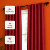 Fort Essential - Back Tab Blackout Curtain (Maroon)