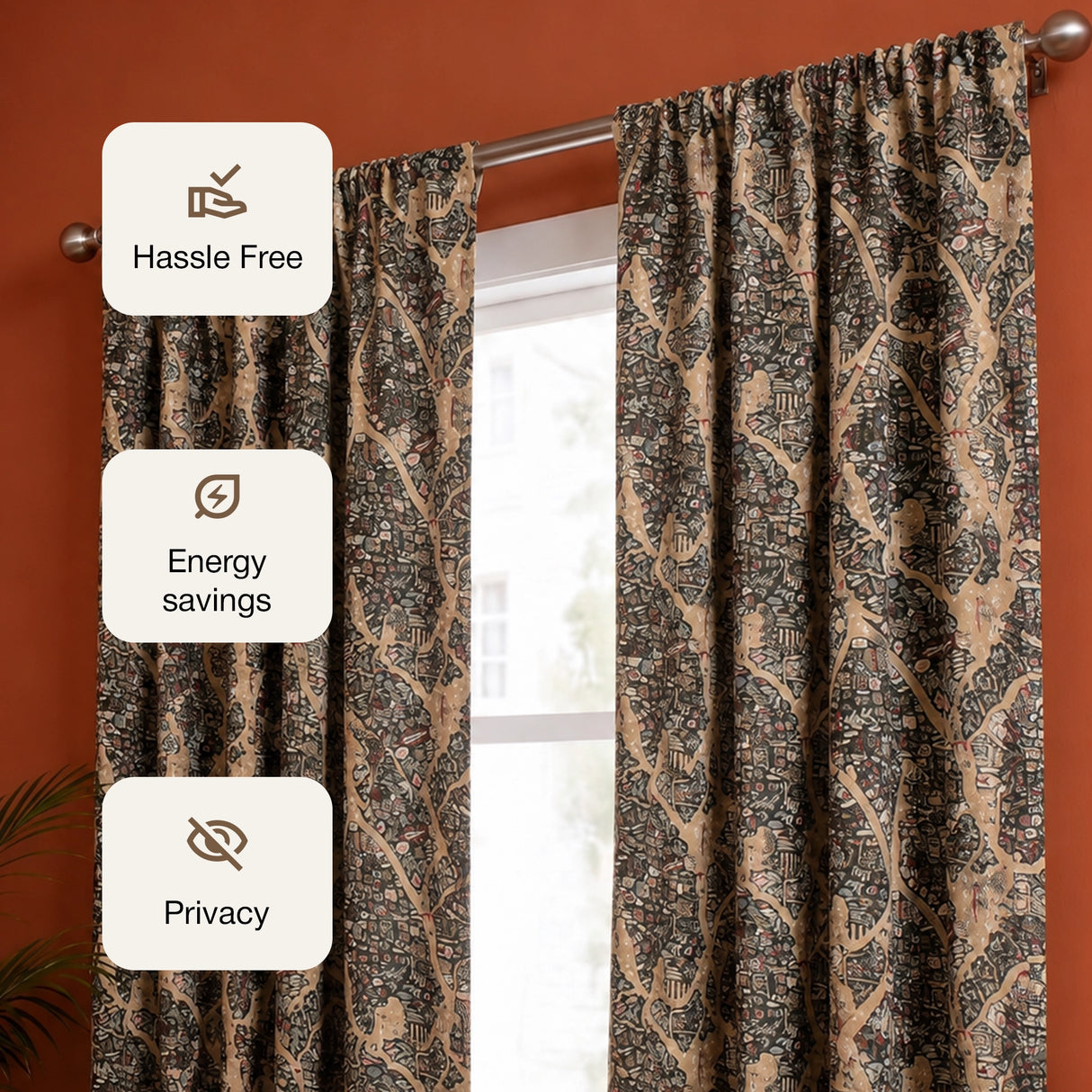 Imprimer River Village - Rod Pocket DP Curtain