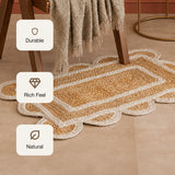 Scalloped Border Jute Area Rug - Rectangular