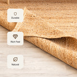 Solid Braided Jute Area Rug - Rectangular