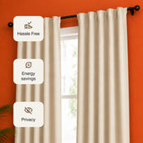 Fort Essential - Back Tab Blackout Curtain (Beige)
