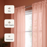 Fort Absolute - Rod Pocket Peach Sheer Curtain