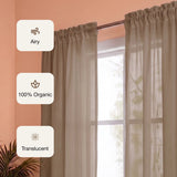 Fort Absolute - Rod Pocket Dark Brown Sheer Curtain