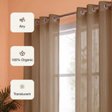 Fort Absolute - Eyelet Dark Brown Sheer Curtain