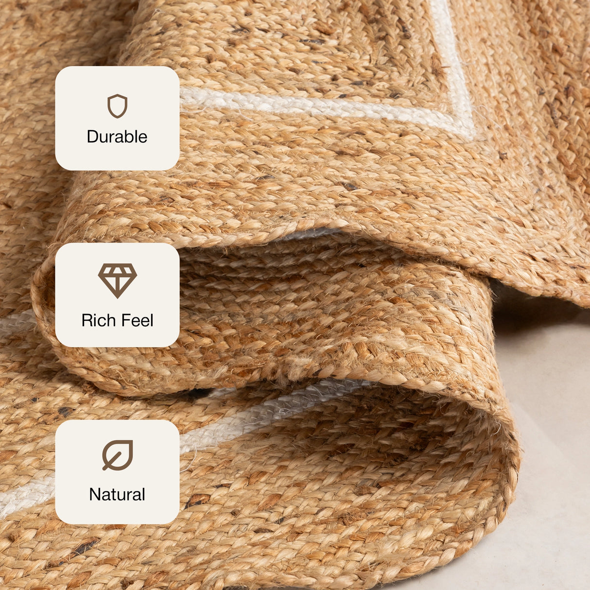 Wave Jute Area Rug - Rectangular