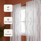 Imprimer Wavy Rhythm - Sheer Curtain Rod Pocket