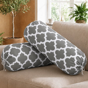 Imprimer Quatrefoil - Printed Bolster Cover (Grey)