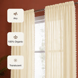 Fort Handpicked Breeze - Rod Pocket Beige Sheer Curtain