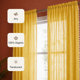 Fort Handpicked Breeze - Rod Pocket Yellow Sheer Curtain