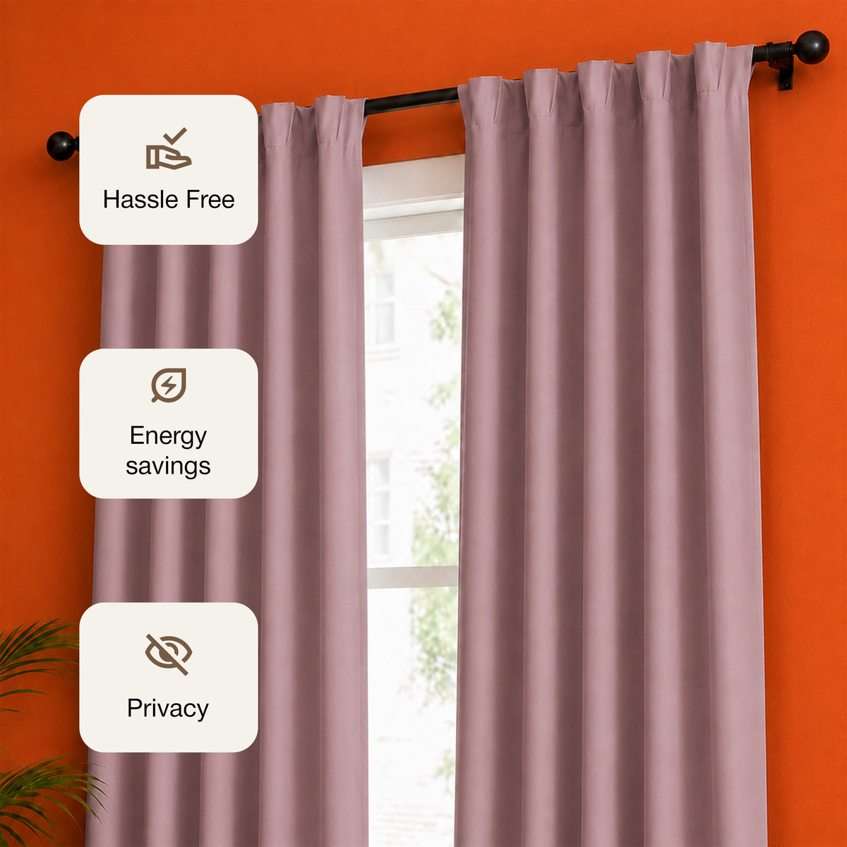 Fort Essential - Back Tab Blackout Curtain (Lavender)