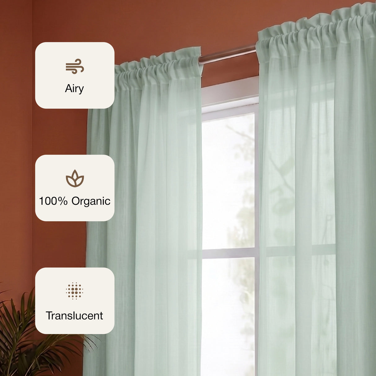 Fort Absolute - Silver Grey Rod Pocket Sheer Curtain