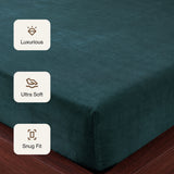 Homemonde Lightweight - Fleece Fitted Bedsheet (Emerald Green)