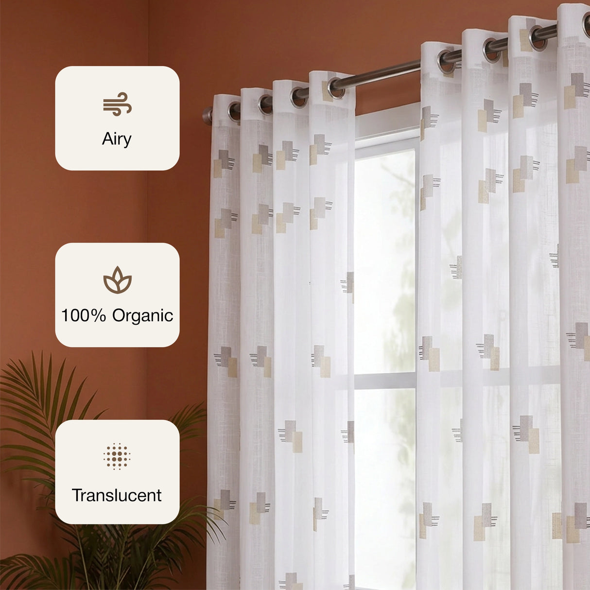 Imprimer Modern Mosaic - Sheer Curtain