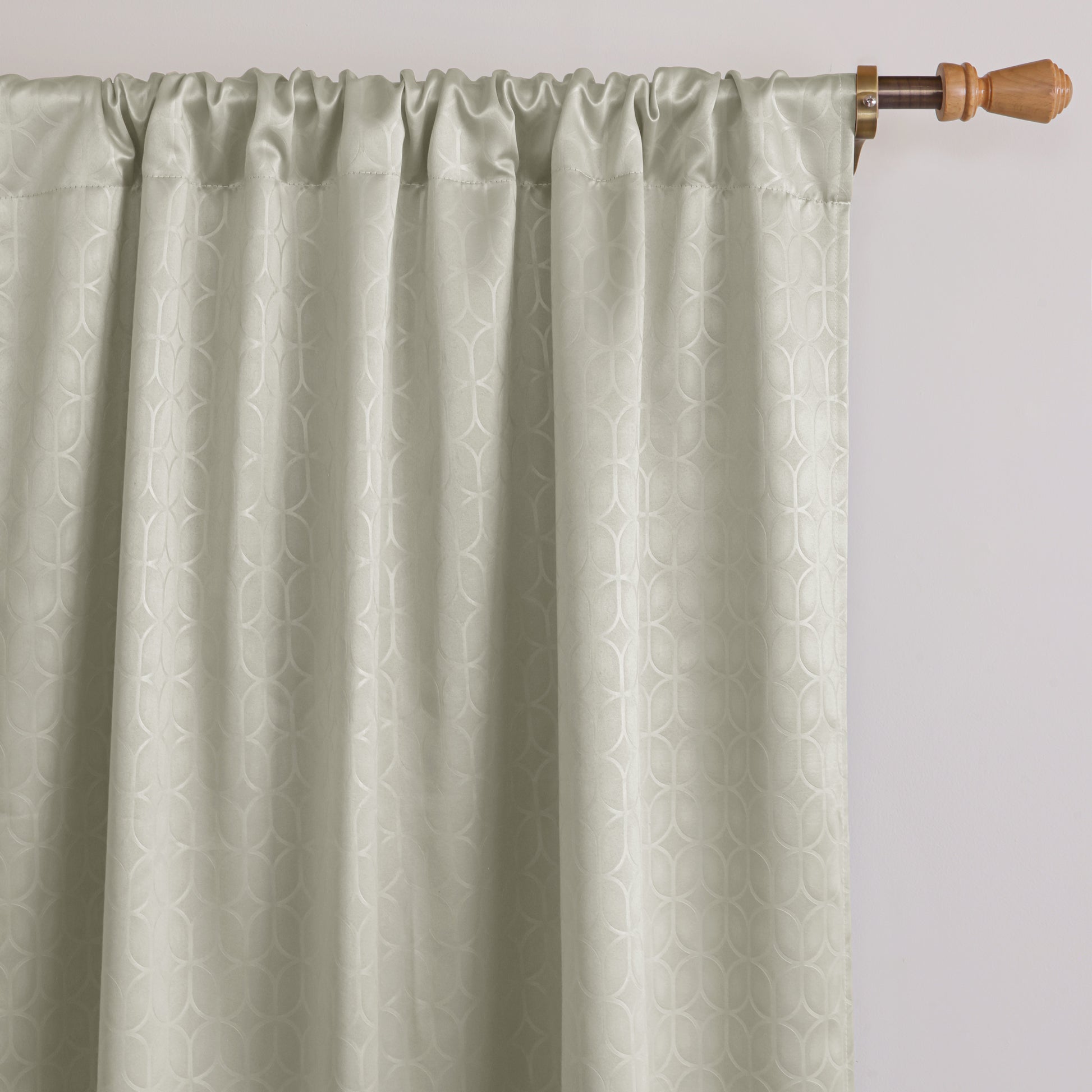 Off White Rod Pocket Solid Curtain