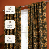 Imprimer Abstract - Rod Pocket DP Blackout Curtain (Black & Mustard)