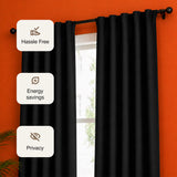 Fort Essential - Back Tab Blackout Curtain (Black)