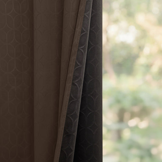 Brown Solid Eyelet CurtainBrown Solid Eyelet Curtain