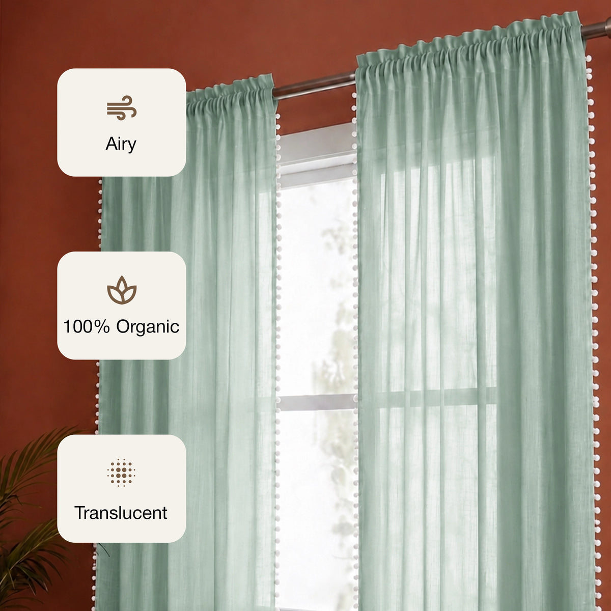 Fort Handpicked Breeze - Silver Grey Rod Pocket Sheer Curtain