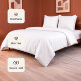 Breton Mellow - Satin Stripe Duvet Cover (White)