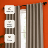 Fort Essential - Back Tab Blackout Curtain (English Grey)