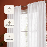 Fort Handpicked Breeze - Rod Pocket White Sheer Curtain