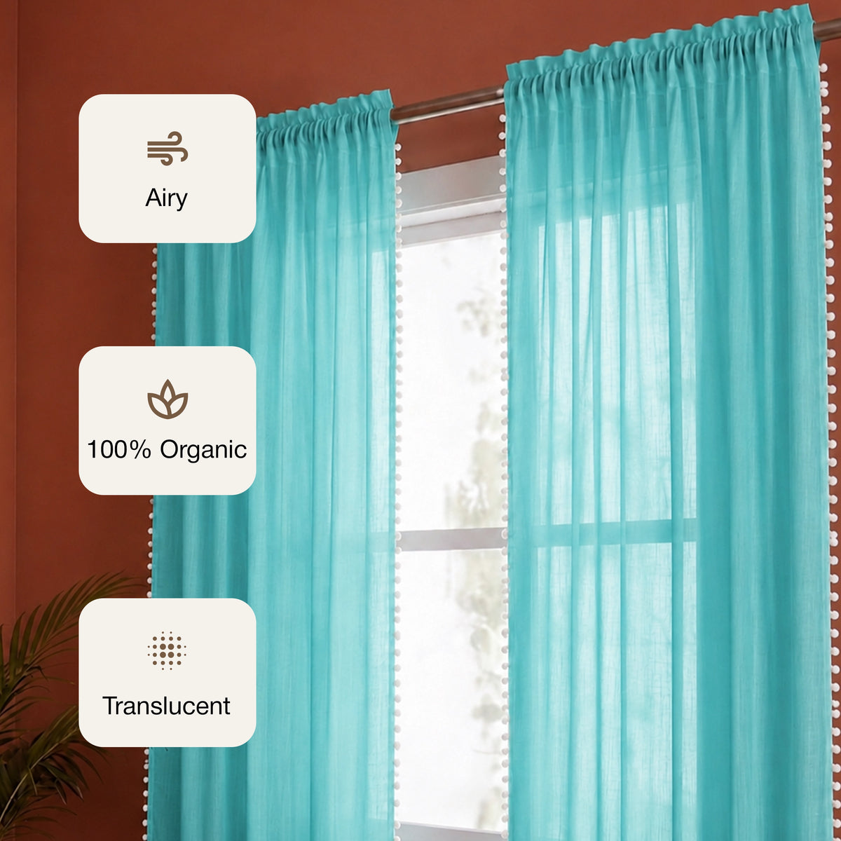 Fort Handpicked Breeze - Celeste Rod Pocket Sheer Curtain