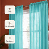 Fort Handpicked Breeze - Celeste Rod Pocket Sheer Curtain