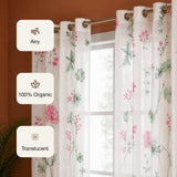 Imprimer Rosachic - Floral Printed Sheer Eyelet Curtain