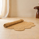Natural Scalloped Jute Area Rug - Rectangular