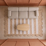 Scalloped Stripe Jute Area Rug - Rectangular