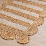 Scalloped Stripe Jute Area Rug - Rectangular