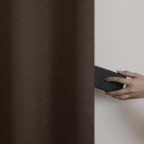 Brown Embossed Blackout Curtain (Elara - Eyelets)