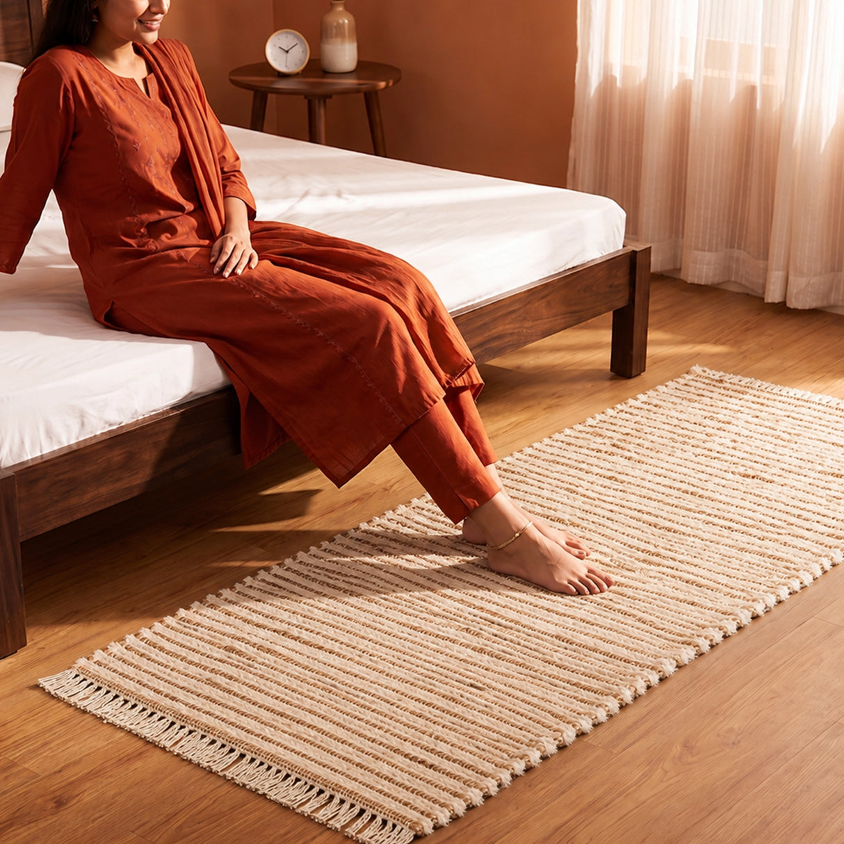 Tassel Cotton Jute - Rectangular