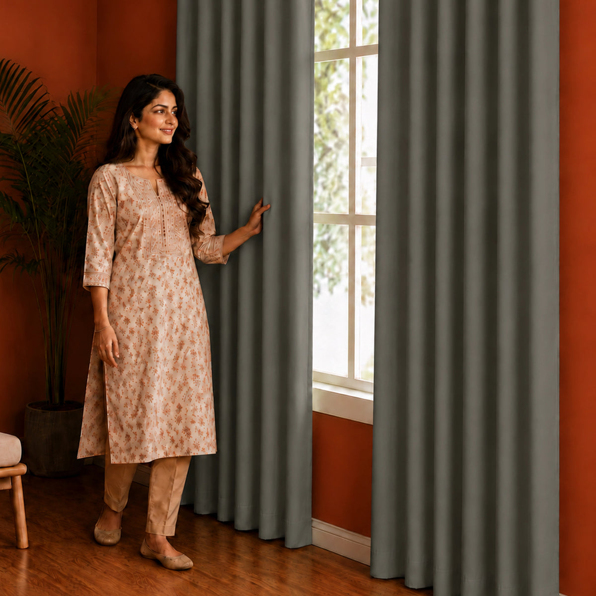 Fort Essential - Back Tab Blackout Curtain (Grey)
