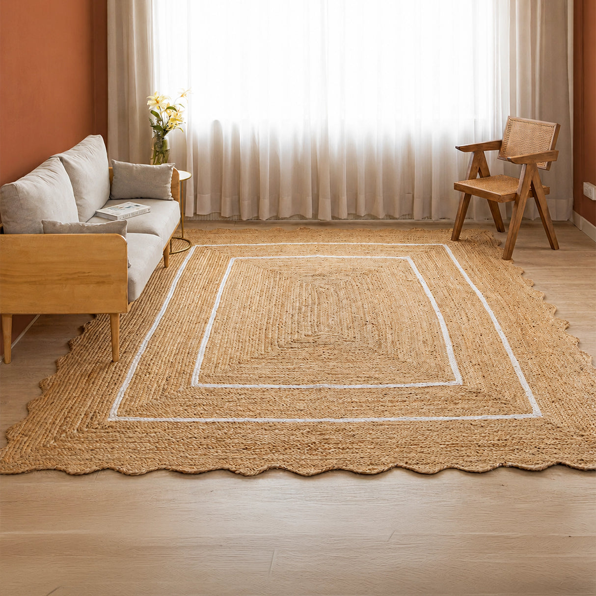 Wave Jute Area Rug - Rectangular