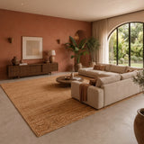 Solid Braided Jute Area Rug - Rectangular
