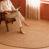 Solid Braided Jute Area Rug - Oval