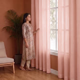 Fort Absolute - Rod Pocket Peach Sheer Curtain