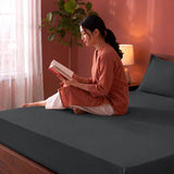 Fort Sublime - Solid Fitted Bedsheet (Dark Grey)