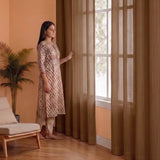 Fort Absolute - Rod Pocket Dark Brown Sheer Curtain
