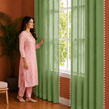 Fort Handpicked Breeze - Rod Pocket Mint Green Sheer Curtain