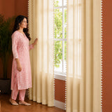 Fort Handpicked Breeze - Rod Pocket Beige Sheer Curtain