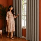 Fort Essential - Back Tab Blackout Curtain (English Grey)