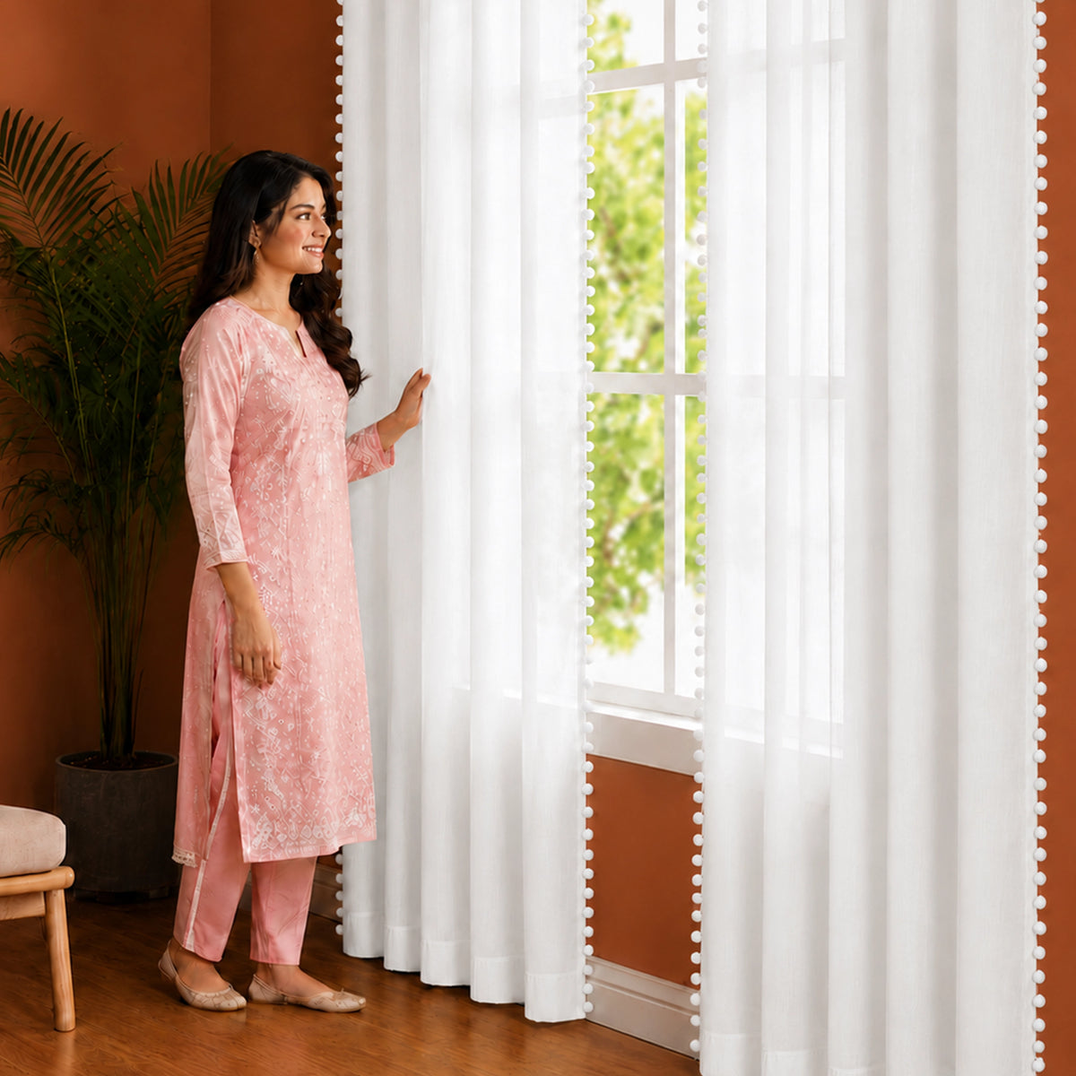 Fort Handpicked Breeze - Rod Pocket White Sheer Curtain