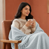 Ice Blue - Waffle Throw